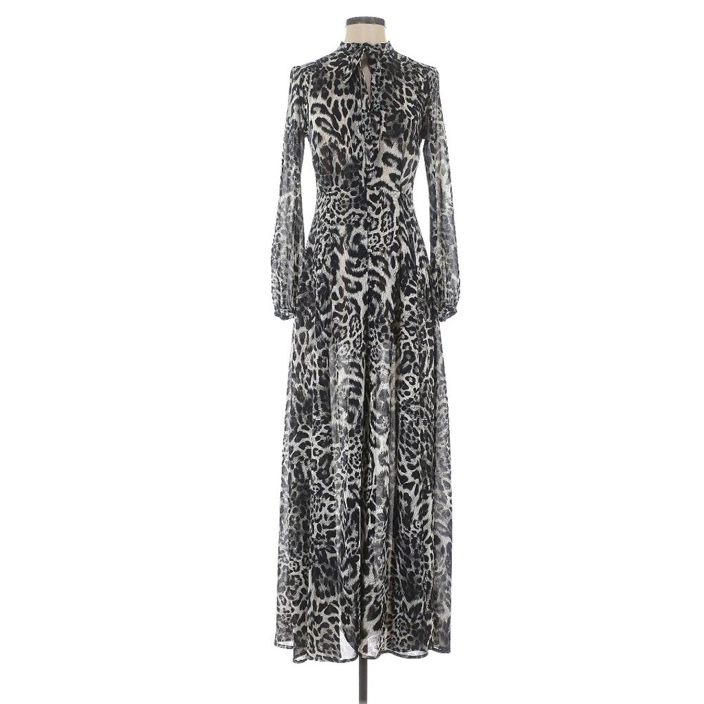 Michael Kors Python-Print Sheer Flowy Dress Size S